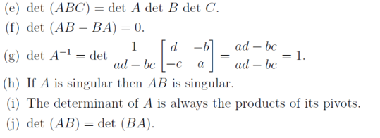 Solved (e) Det (ABC) = Det A Det B Det C. (f) Det (AB - BA) | Chegg.com