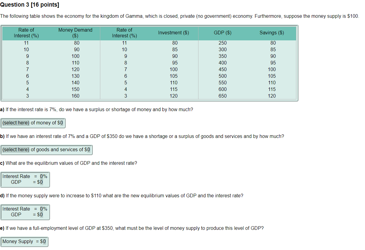 Solved Question 3 [16 points] The following table shows the | Chegg.com