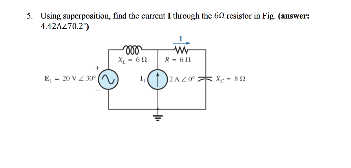 Solved Using Superposition, Find The Current I Through The | Chegg.com