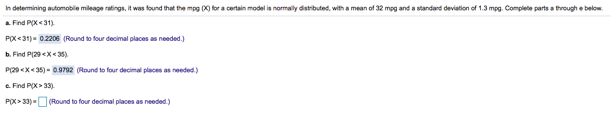 Solved In determining automobile mileage ratings, it was | Chegg.com