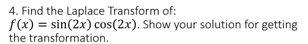 laplace transform of sin x 2