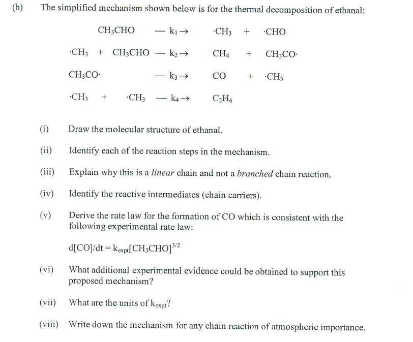 Solved The simplified mechanism shown below is for the | Chegg.com