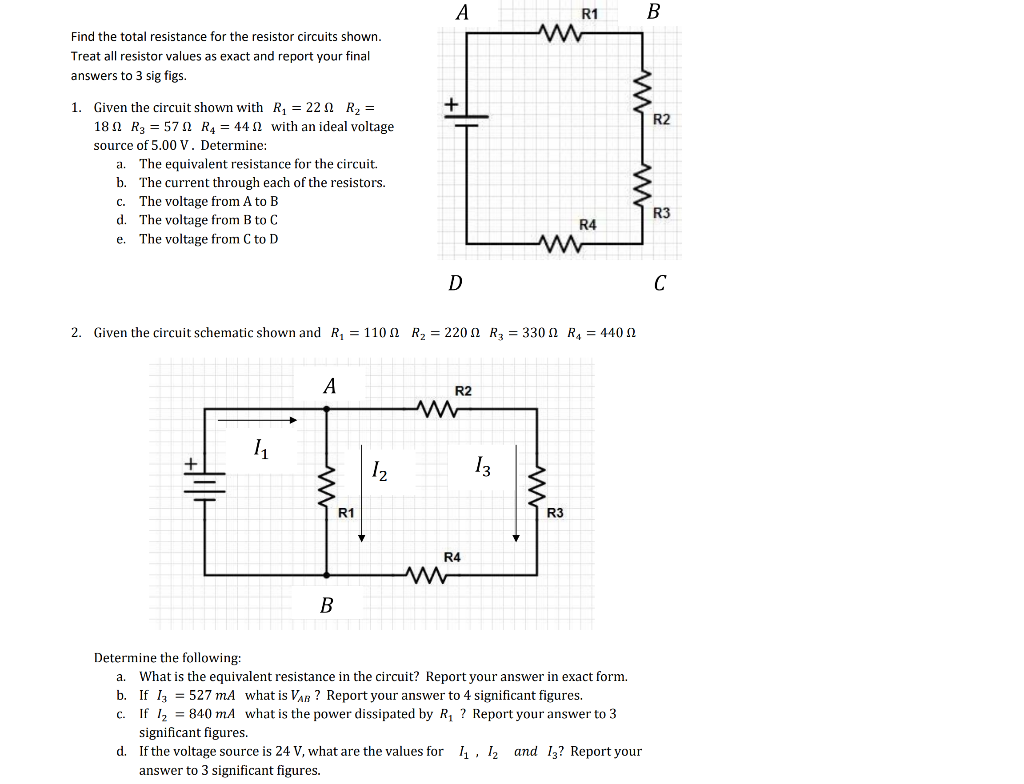 Solved Find The Total Resistance For The Resistor Circuits | Chegg.com