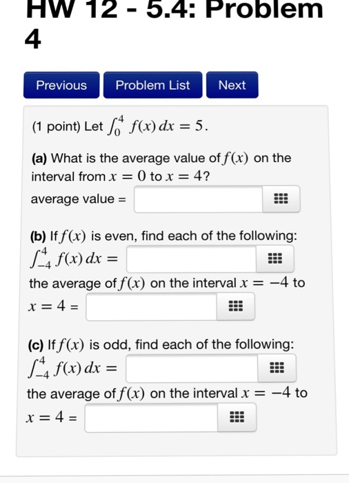 Solved HW 12 5.4: Problem 4 Previous Problem List Next (1 | Chegg.com