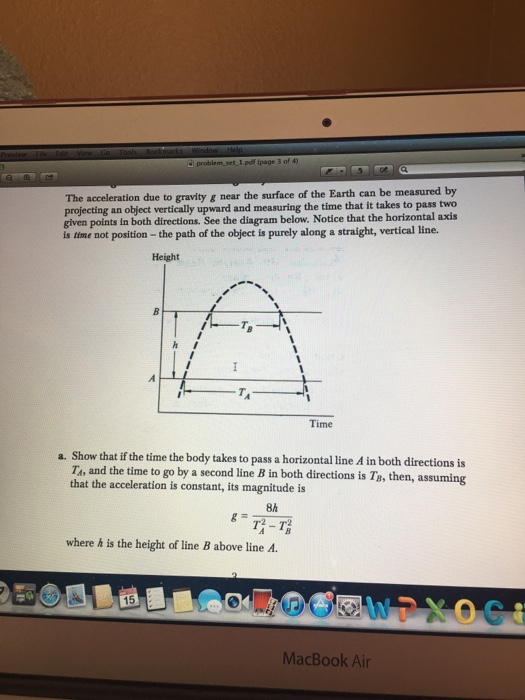 Solved problem set 1.pdf (page 3 of 4) The due to gravity g | Chegg.com