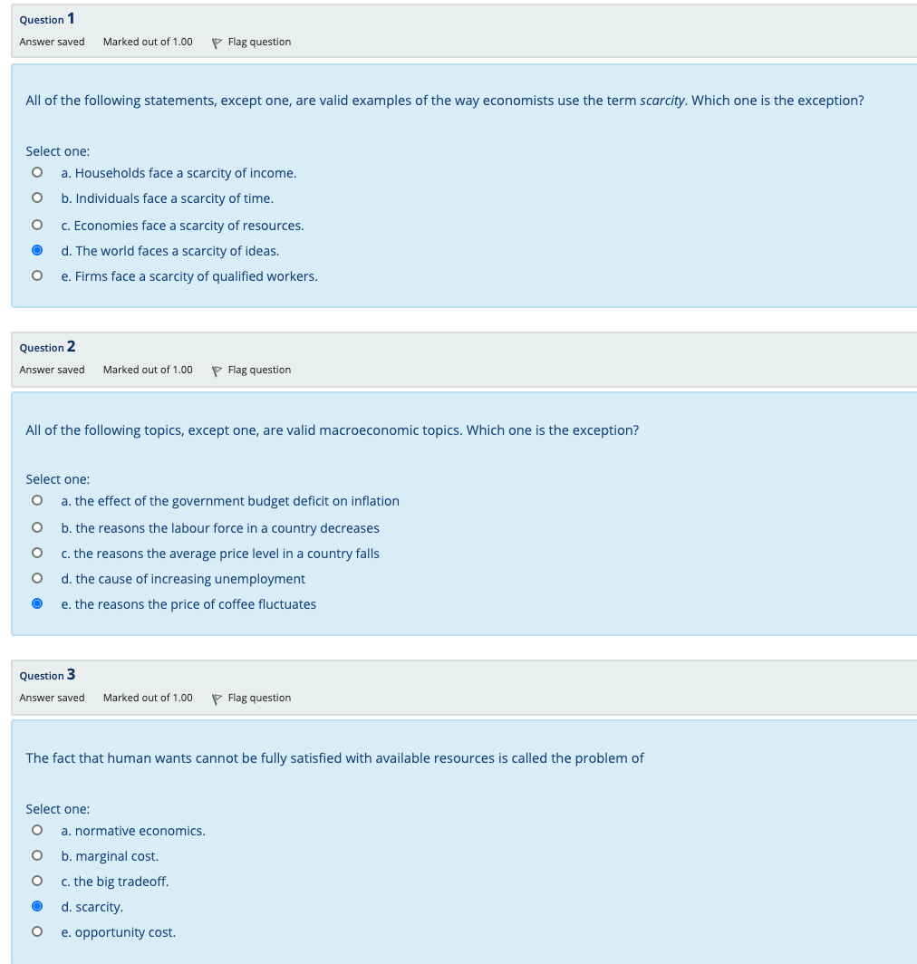 Questions Prelim Exam 2 - Question 1 Correct Mark 1 out of 1. Flag