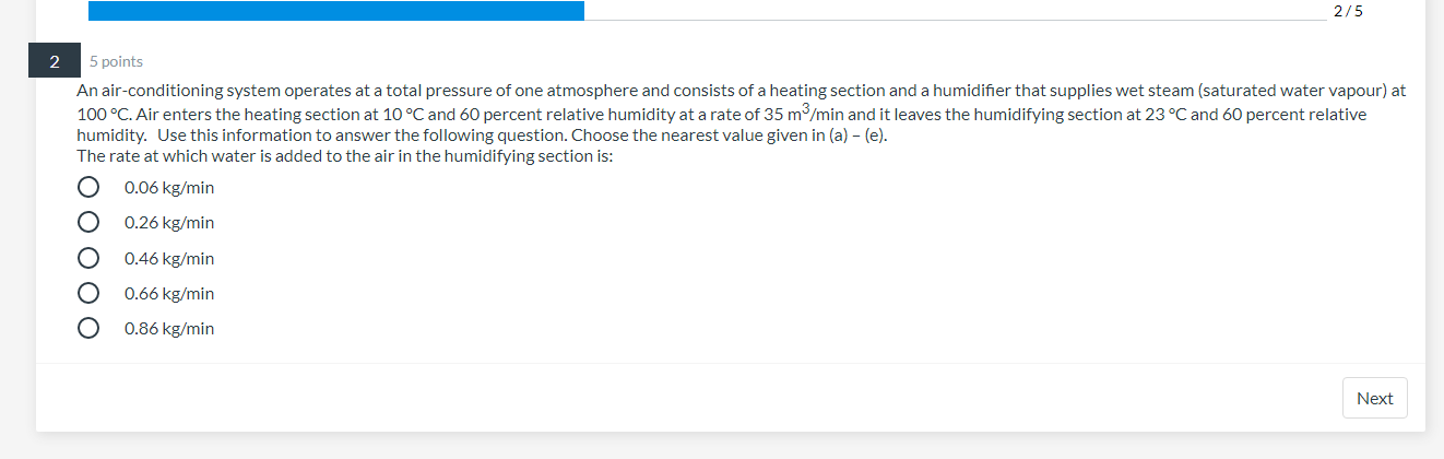 Solved 2/5 2 5 points An air-conditioning system operates at | Chegg.com