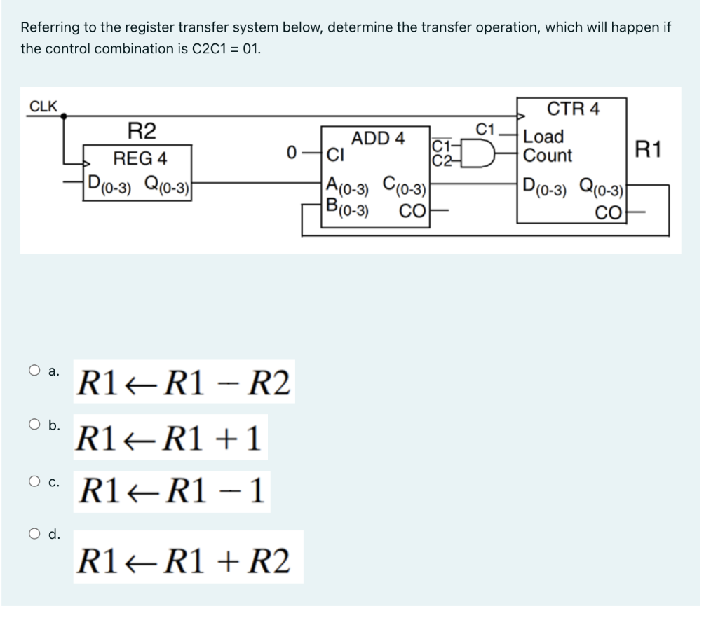 Solved Referring to the register transfer system below, | Chegg.com