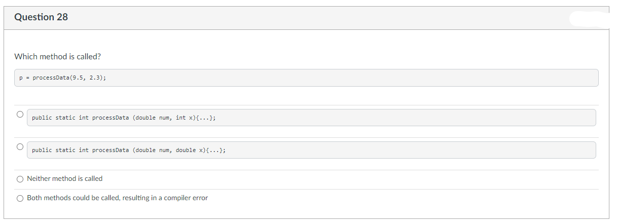 Solved Question 28 Which method is called? p = | Chegg.com