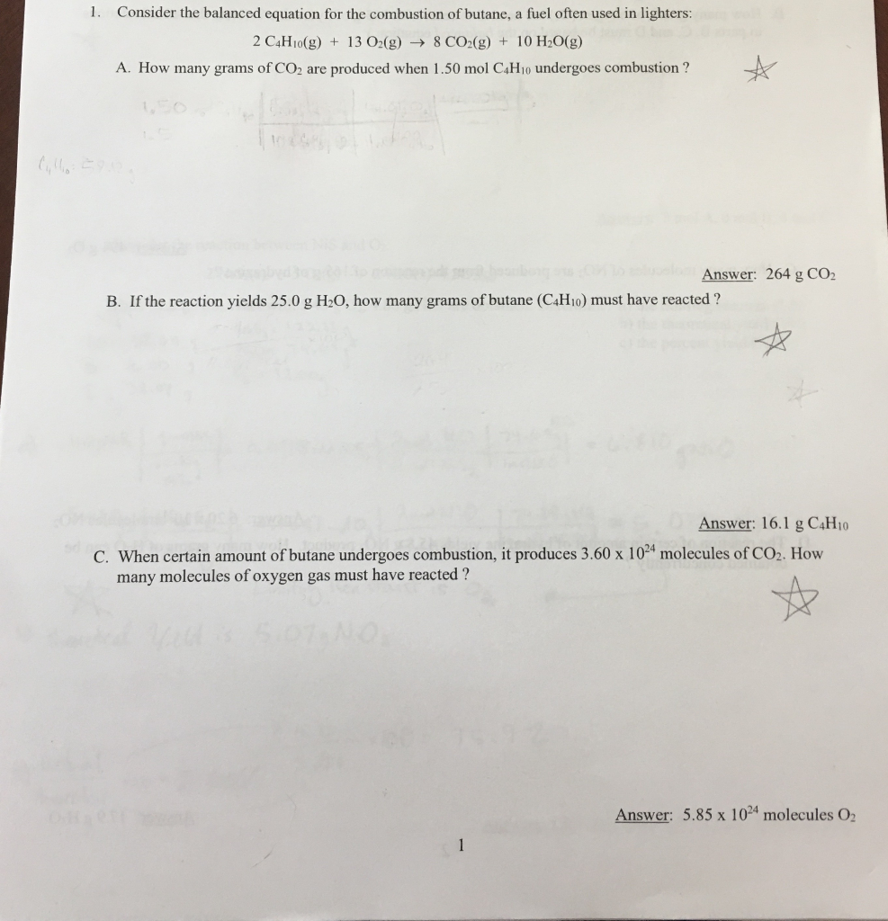 Solved Consider the balanced equation for the combustion of