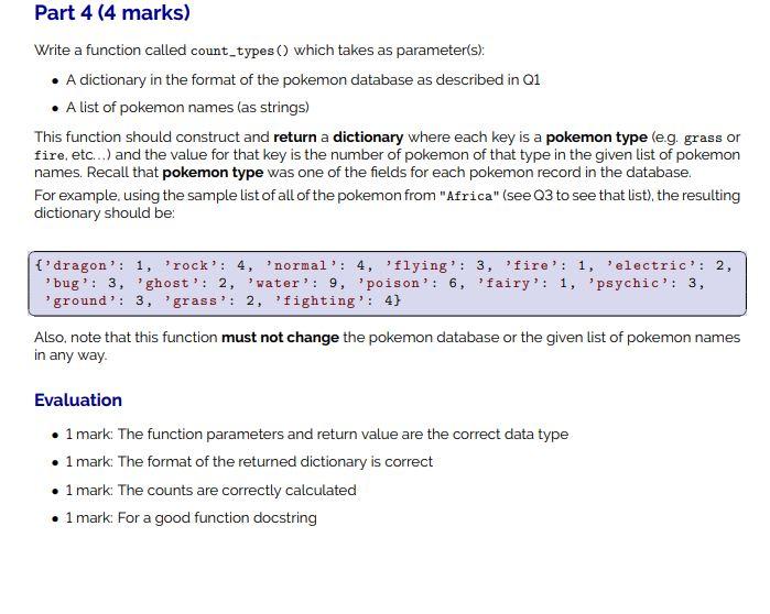 Solved Write a function called pokemon_in_continent) which