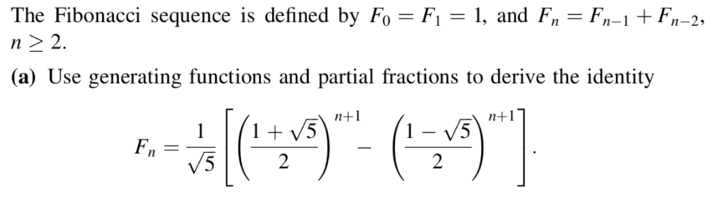 Solved The Fibonacci sequence is defined by Fo Fi-1, and F | Chegg.com