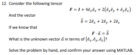 Solved 12. Consider the following tensor And the vector If | Chegg.com