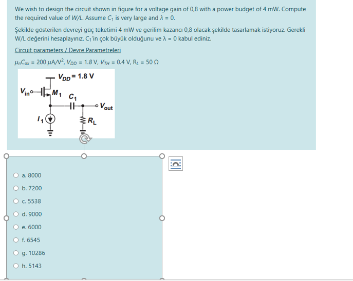 Solved We wish to design the circuit shown in figure for a | Chegg.com