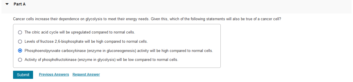 Solved Cancer cells increase their dependence on glycolysis | Chegg.com