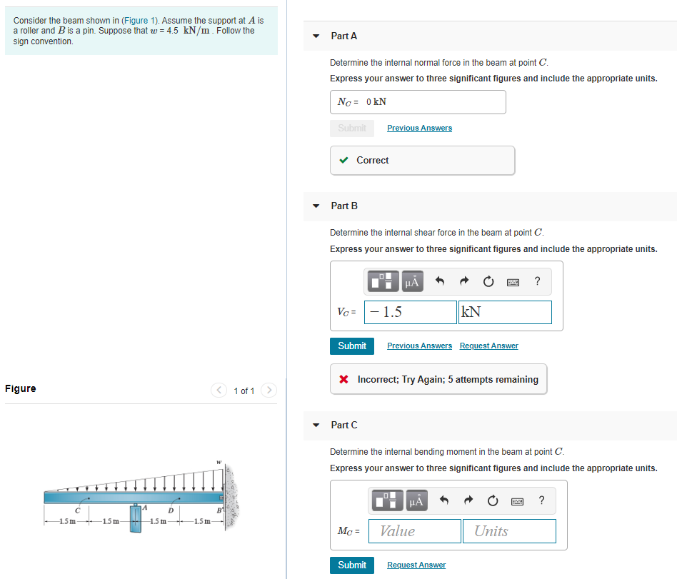 Solved Consider the beam shown in (Figure 1). Assume the | Chegg.com