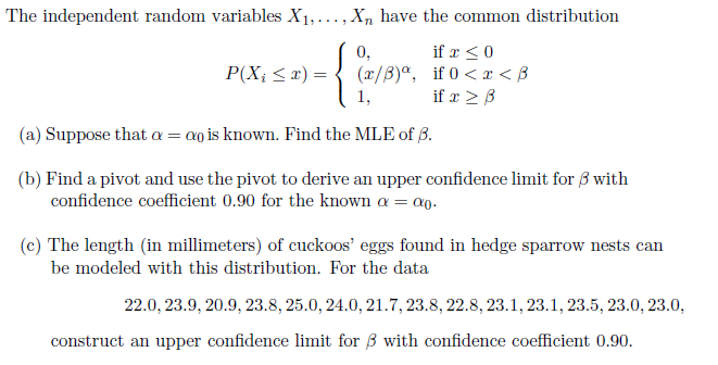 Solved How would you find the MLES for alpha and beta in | Chegg.com