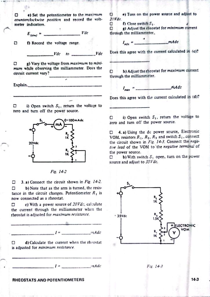 OBJECT D b) Connect the ohmmeter leads to termin- als | Chegg.com