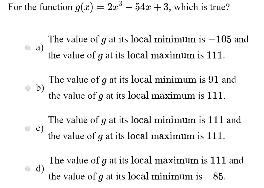 find the local maximum value of the function g x x2 3x