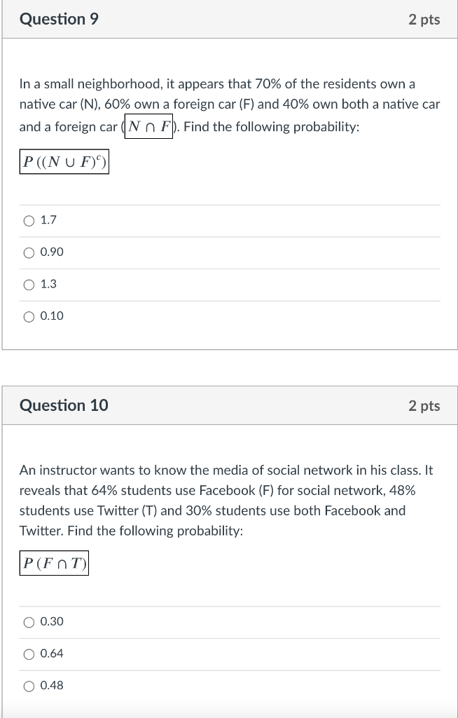 Solved Question 11 2 pts In a survey of usage of the social | Chegg.com