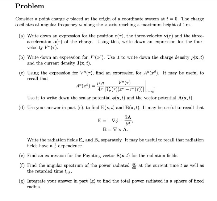 Solved Consider a point charge q placed at the origin of a | Chegg.com
