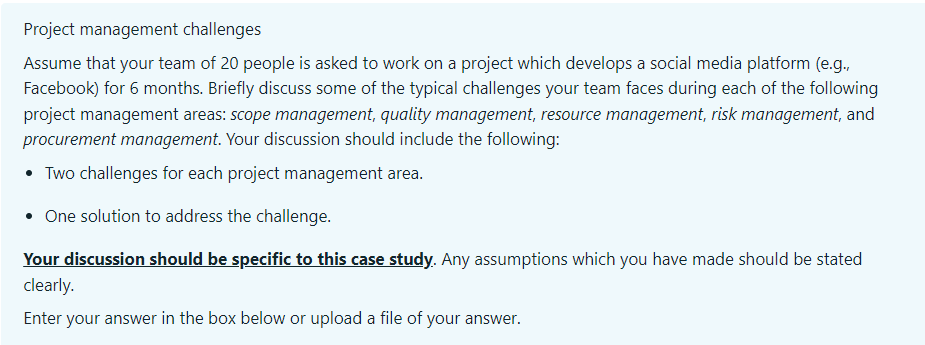 Solved Project Management Challenges Assume That Your Team | Chegg.com