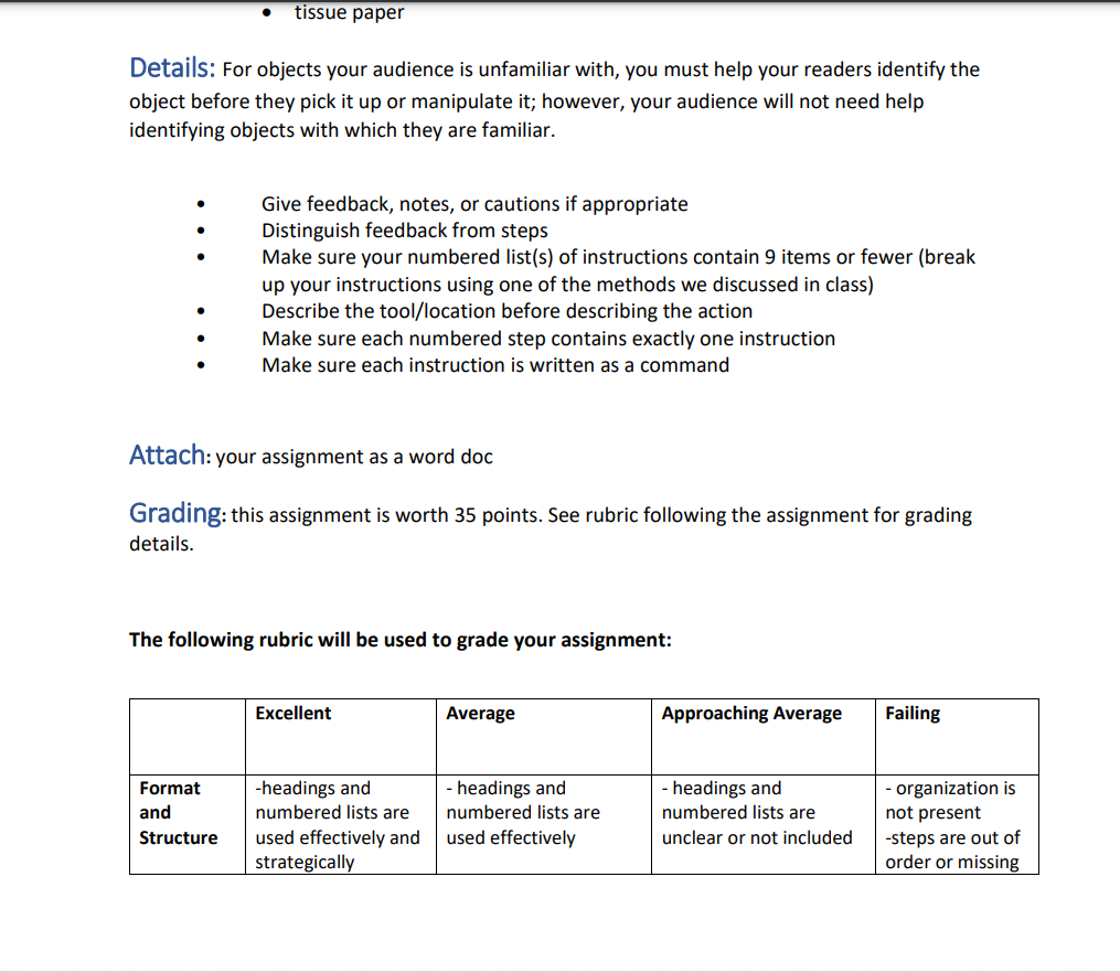 Solved Instruction Assignment Intro: Writing instructions is | Chegg.com