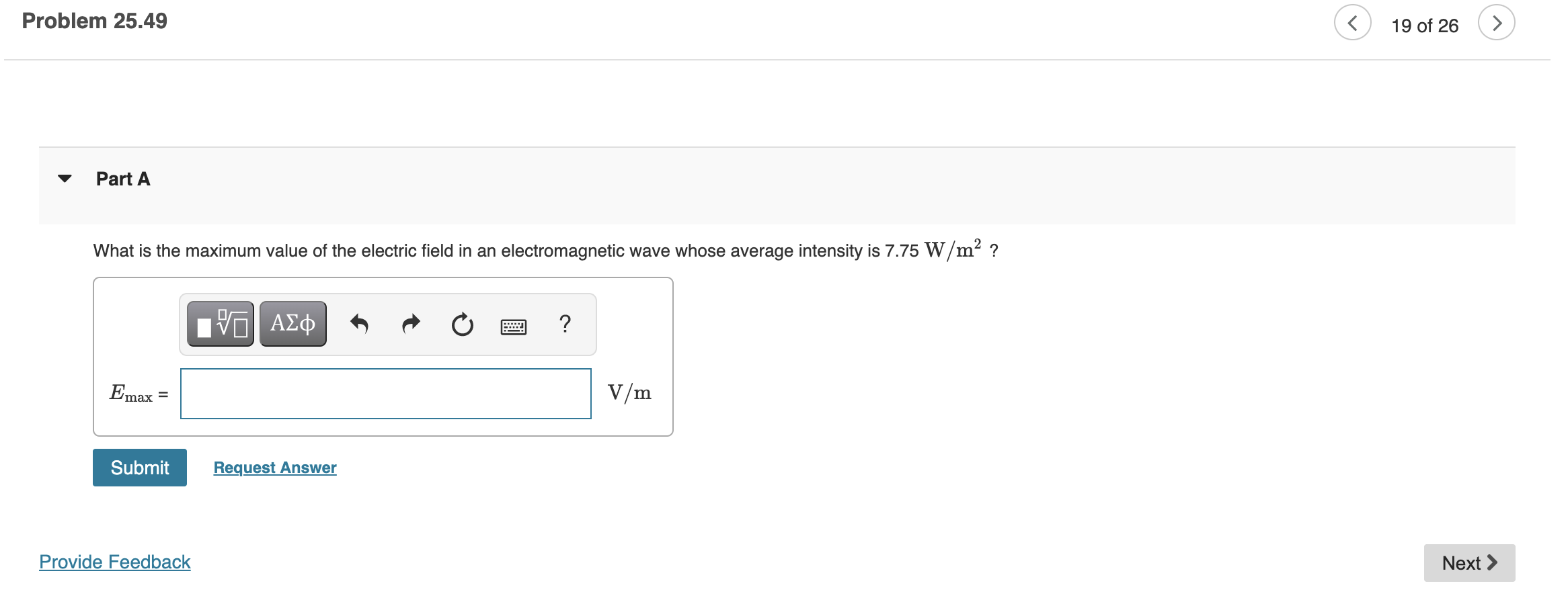 Solved Problem 25.49 19 of 26 Part A What is the maximum | Chegg.com