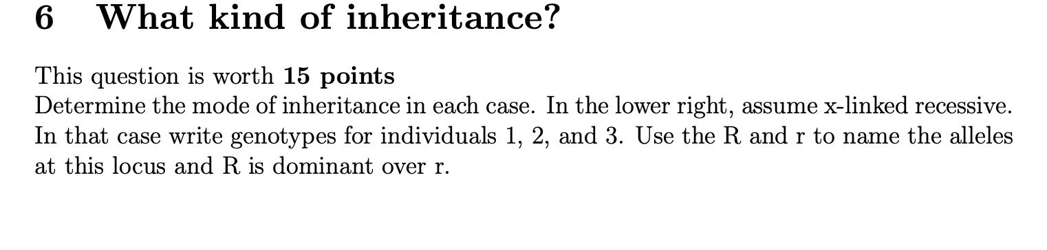 Solved 6 What Kind Of Inheritance? 2 This Question Is Worth | Chegg.com