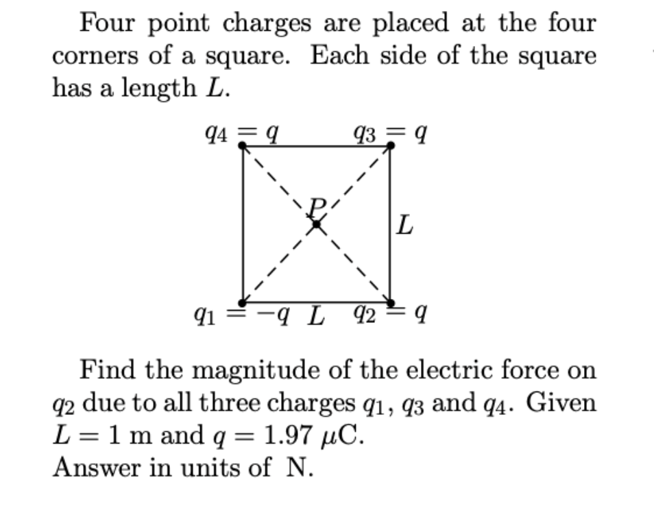 Solved Four Point Charges Are Placed At The Four Corners Of | Chegg.com