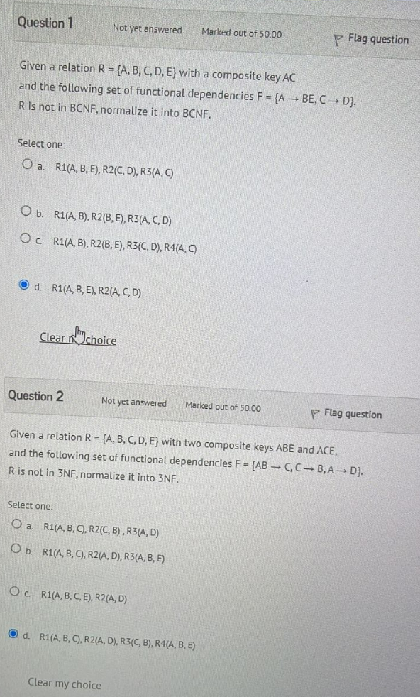 Solved Given A Relation R={A,B,C,D,E} With A Composite Key | Chegg.com