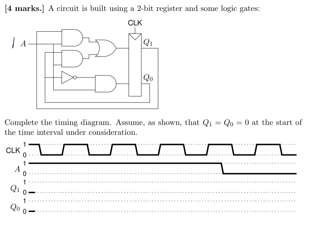 Solved [4 marks.) A circuit is built using a 2-bit register | Chegg.com