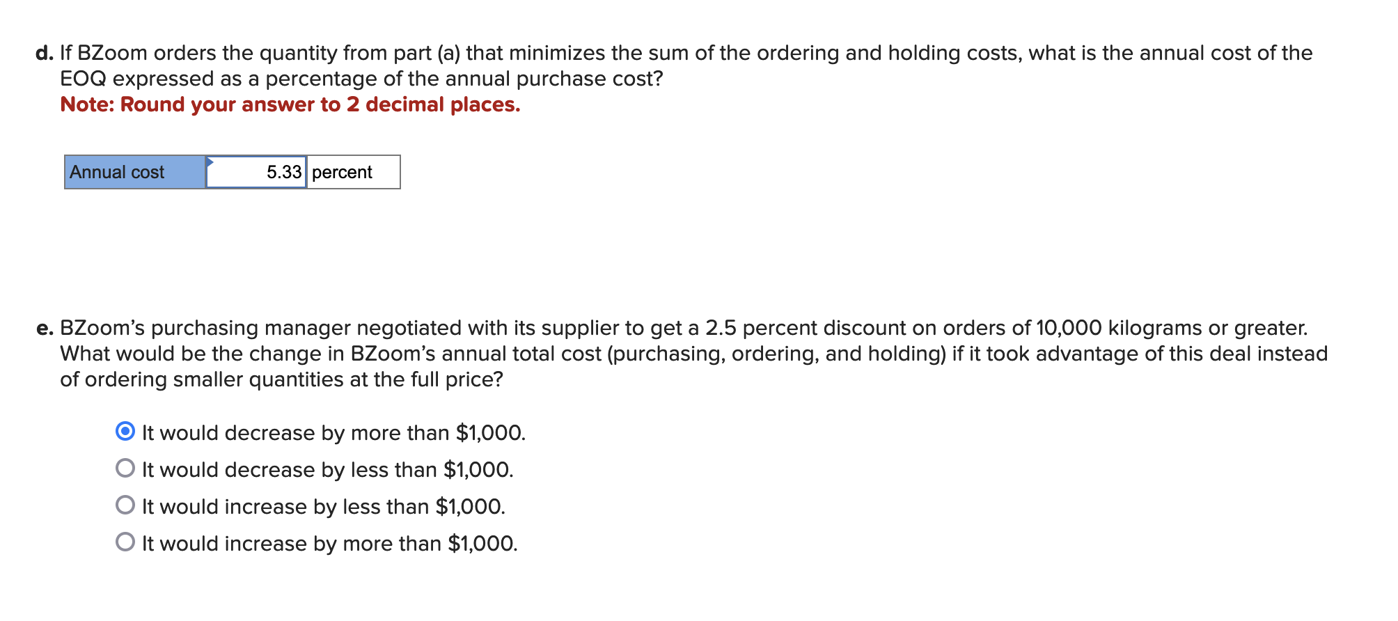 Solved Hello expert I am having trouble with part d. ﻿I do | Chegg.com