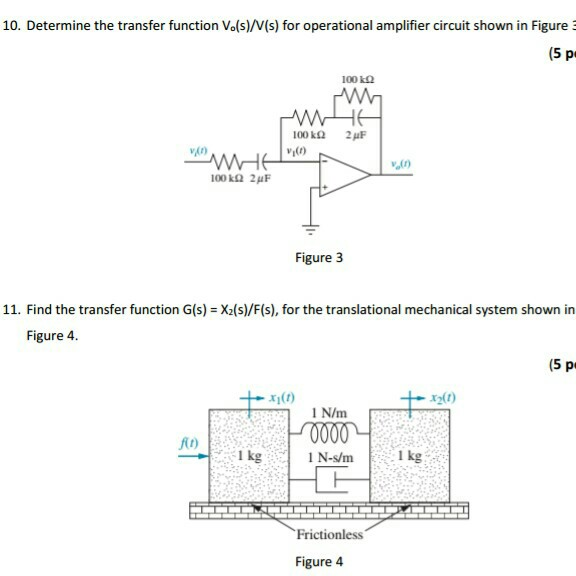 Solved 10. Determine the transfer function Vo(s)/((s) for | Chegg.com