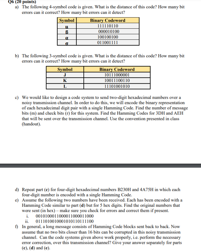 Solved The following 4-symbol code is given. What is the | Chegg.com