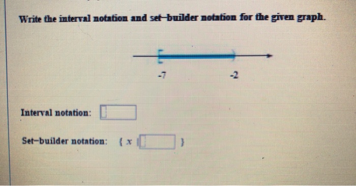 Solved Write the interval notation and set builder notation | Chegg.com
