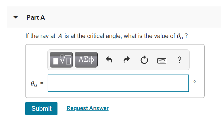 Solved A ray of light traveling in air is incident at angle | Chegg.com