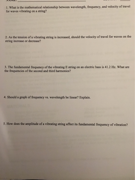 Solved 1. What is the mathematical relationship between | Chegg.com