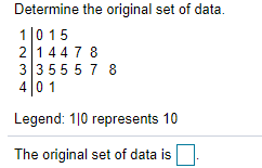 Solved Determine the original set of data. 11015 2 1 4 4 7 8 | Chegg.com