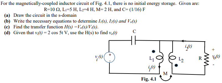 Solved For The Magnetically Coupled Inductor Circuit Of F Chegg Com