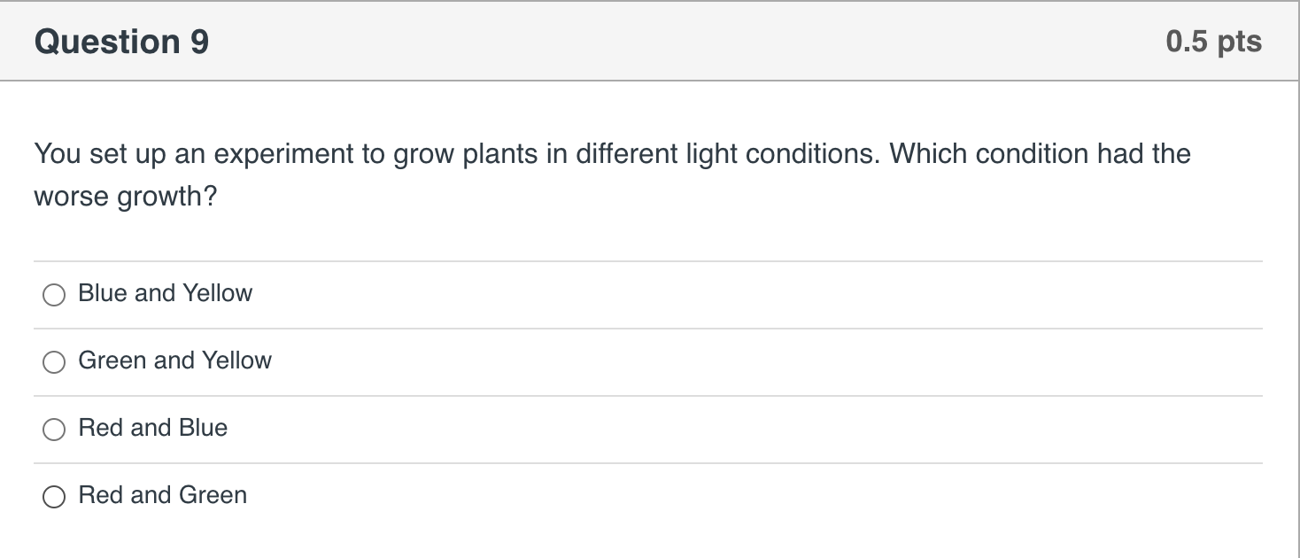 Solved Question 9 0.5 pts You set up an experiment to grow | Chegg.com