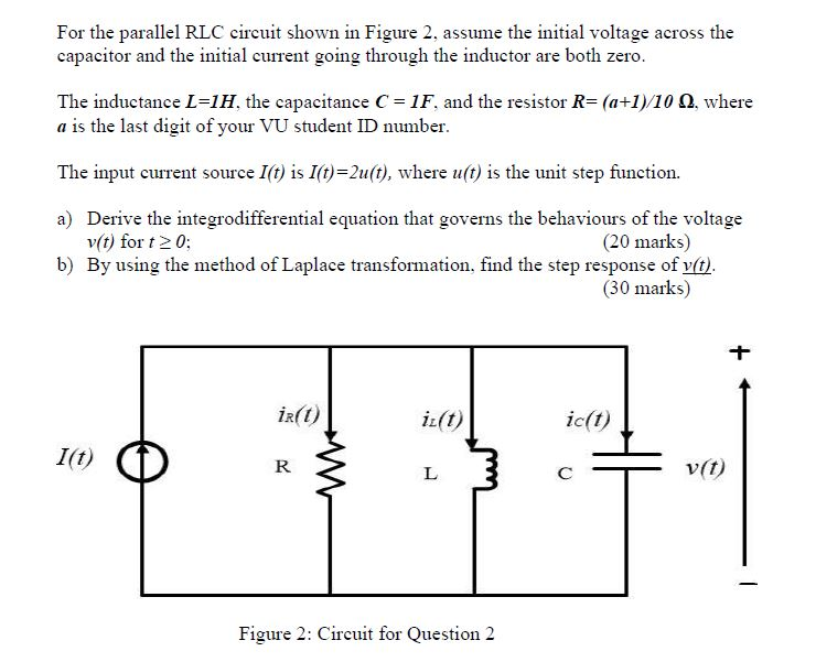 Solved For The Parallel Rlc Circuit Shown In Figure 2 As Chegg Com