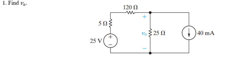 Solved 1. Find v0. | Chegg.com