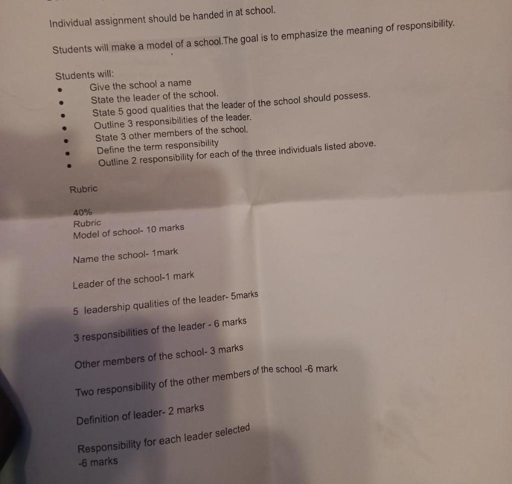 Solved Individual assignment should be handed in at school. | Chegg.com