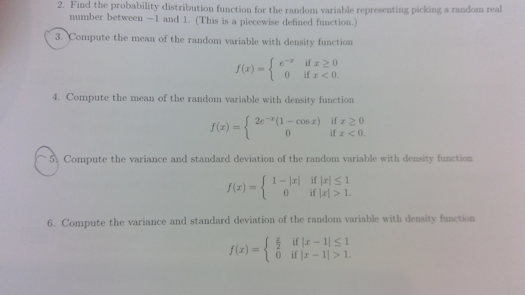 Solved 2. Find the probability distribution function for the | Chegg.com