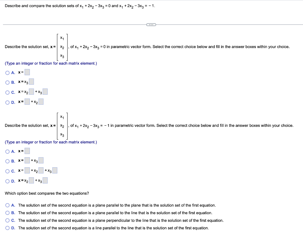 Solved Describe and compare the solution sets of | Chegg.com