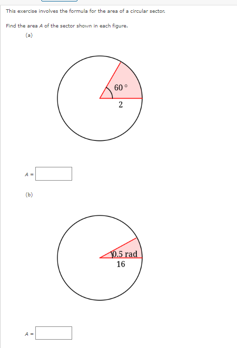 Solved This exercise involves the formula for the area of a | Chegg.com