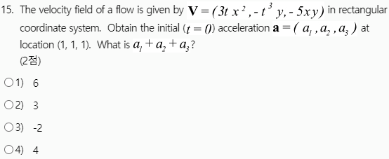 Solved 15. The velocity field of a flow is given by V = (3t | Chegg.com
