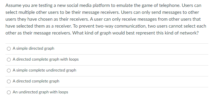 Solved Assume you are testing a new social media platform to | Chegg.com