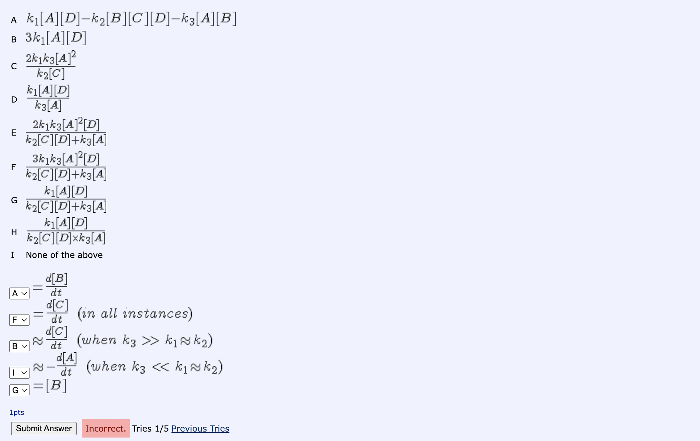 Solved Chemical Steady State Approximation